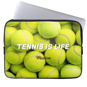 Aangepaste naam & tekst Tennisballen Laptop Sleeve
