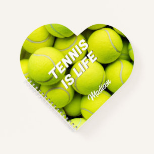 Aangepaste naam & tekst Tennisballen Notitieboek
