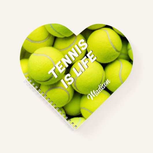 Aangepaste naam & tekst Tennisballen Notitieboek (Voorkant)