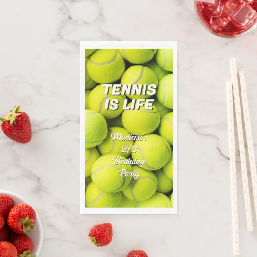 Aangepaste naam & tekst Tennisballen Servet (Insitu)