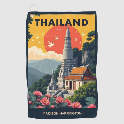Aangepaste naam / tekst Thailand Golfhanddoek (Voorkant)