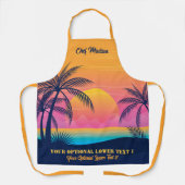 Aangepaste naam & tekst Tropical Island Sunset Schort (Voorkant)