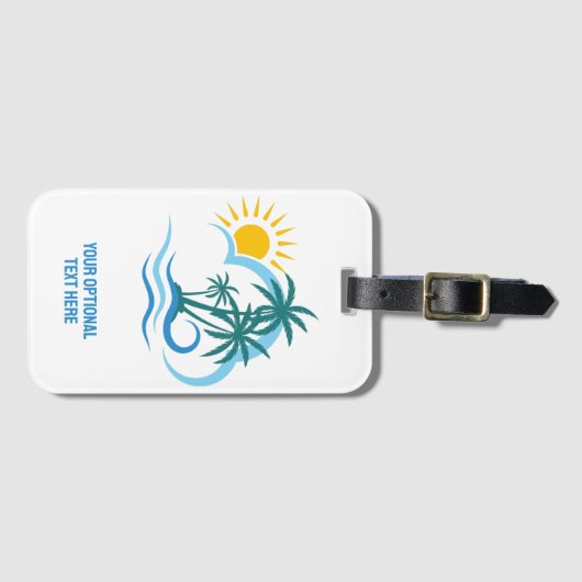 Aangepaste naam & tekst Tropische eilanden Bagagelabel (Voorkant (horizontaal))