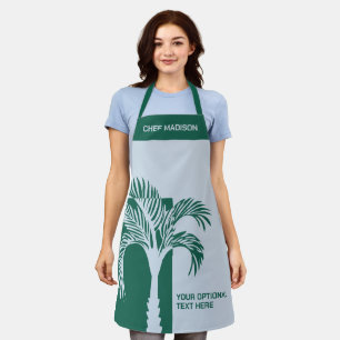 Aangepaste naam & tekst Tropische palmboom Schort