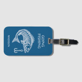 Aangepaste naam & tekst Vis Bagagelabel (Voorkant (horizontaal))