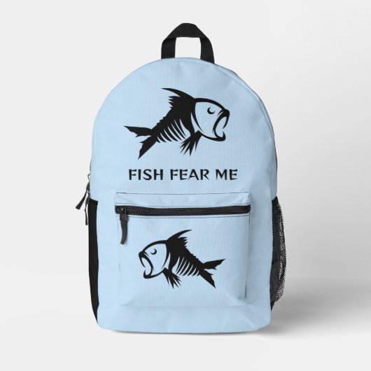 Aangepaste naam & tekst Vis Bedrukte Rugzak (Voorkant)