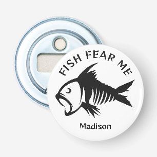 Aangepaste naam & tekst Vis Button Flesopener