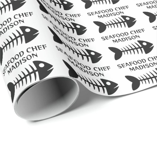 Aangepaste naam & tekst Vis Cadeaupapier (Rol Hoek)