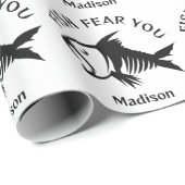 Aangepaste naam & tekst Vis Cadeaupapier (Rol Hoek)