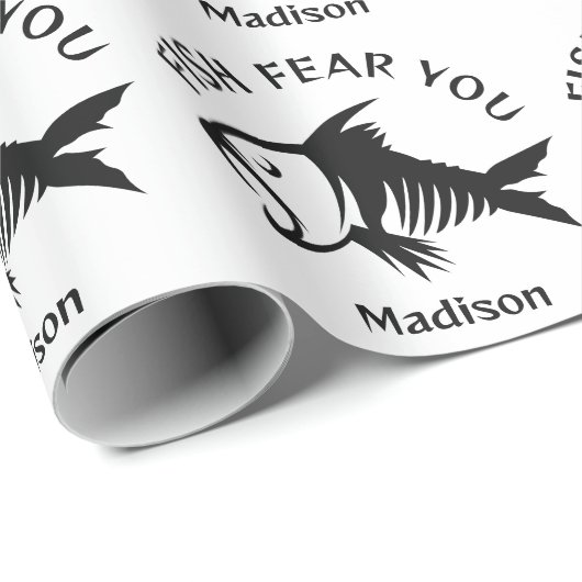 Aangepaste naam & tekst Vis Cadeaupapier (Rol Hoek)