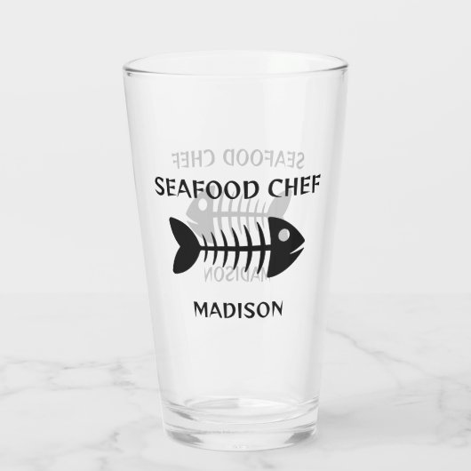 Aangepaste naam & tekst Vis Glas (Achterkant)