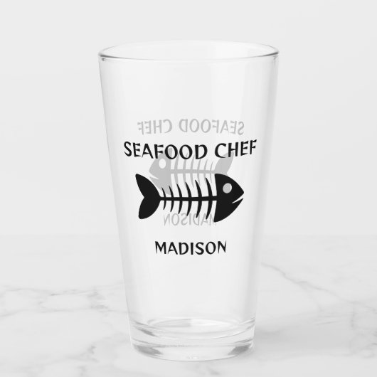 Aangepaste naam & tekst Vis Glas (Voorkant)