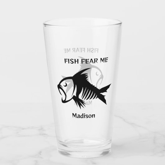 Aangepaste naam & tekst Vis Glas (Voorkant)