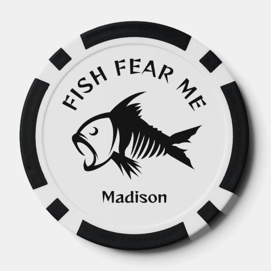 Aangepaste naam & tekst Vis Poker Chips (Achterkant)