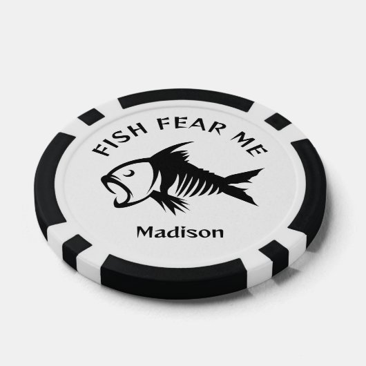 Aangepaste naam & tekst Vis Poker Chips (Enkel)