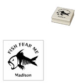 Aangepaste naam & tekst vis rubberstempel (Gestempeld)