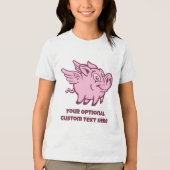 Aangepaste naam & tekst Vliegende varkens Tri-Blend Shirt (Voorkant)