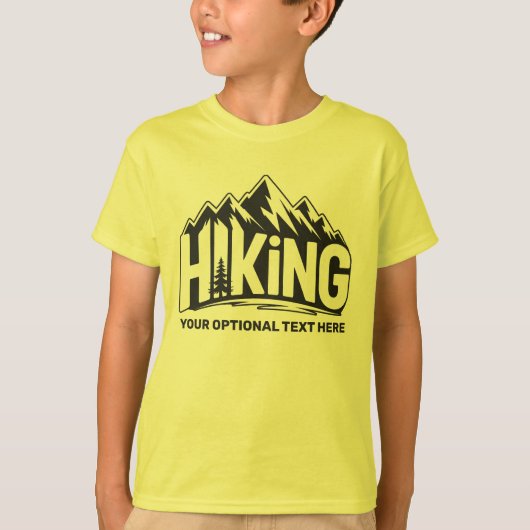 Aangepaste naam & tekst wandelen t-shirt (Voorkant)