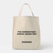 Aangepaste naam & tekst wandelen tote bag (Achterkant)