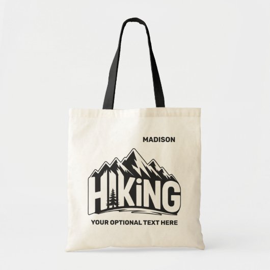 Aangepaste naam & tekst wandelen tote bag (Voorkant)