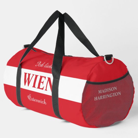 Aangepaste naam & tekst Wien - Wenen Plunjezak (Rechterhoek)