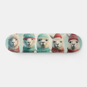 Aangepaste naam / tekst Winter Llama's Persoonlijk Skateboard