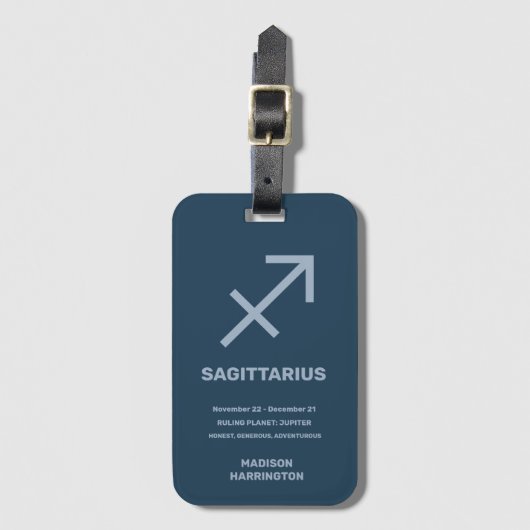 Aangepaste naam / tekst Zodiac Sign Boogschutter Bagagelabel (Voorkant (verticaal))