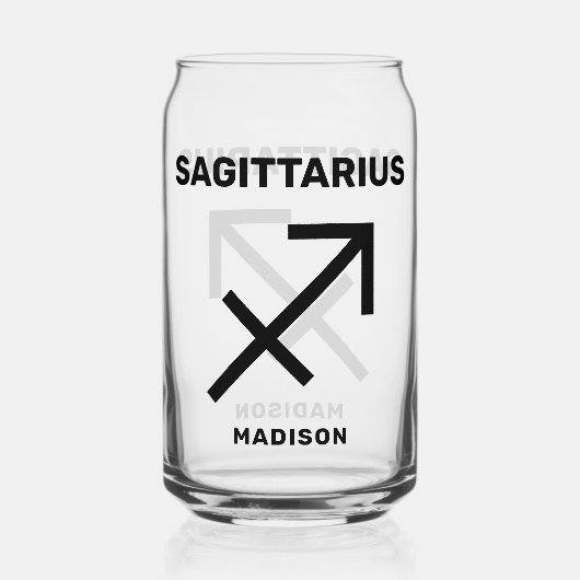 Aangepaste naam / tekst Zodiac Sign Boogschutter Blikvorm Glas (Voorkant)