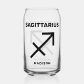 Aangepaste naam / tekst Zodiac Sign Boogschutter Blikvorm Glas (Achterkant)
