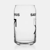 Aangepaste naam / tekst Zodiac Sign Boogschutter Blikvorm Glas (Rechts)