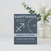 Aangepaste naam / tekst Zodiac Sign Boogschutter Briefkaart (Staand voorkant)