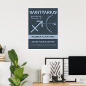 Aangepaste naam / tekst Zodiac Sign Boogschutter Poster (Thuiskantoor)