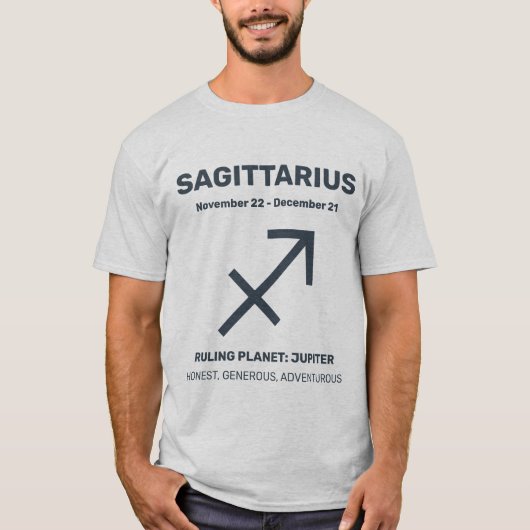 Aangepaste naam / tekst Zodiac Sign Boogschutter T-shirt (Voorkant)