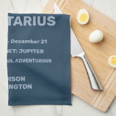 Aangepaste naam / tekst Zodiac Sign Boogschutter Theedoek (Quarter Fold)