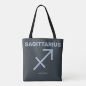 Aangepaste naam / tekst Zodiac Sign Boogschutter Tote Bag (Achterkant)