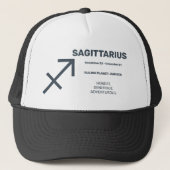 Aangepaste naam / tekst Zodiac Sign Boogschutter Trucker Pet (Voorkant)