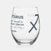 Aangepaste naam / tekst Zodiac Sign Boogschutter Wijnglas Zonder Voet (Rechts)