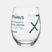 Aangepaste naam / tekst Zodiac Sign Boogschutter Wijnglas Zonder Voet (Links)