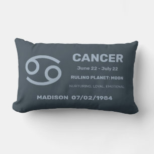 Aangepaste naam / tekst Zodiac Sign Cancer Kussen