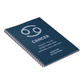 Aangepaste naam / tekst Zodiac Sign Cancer Notitieboek (Rechterzijde)