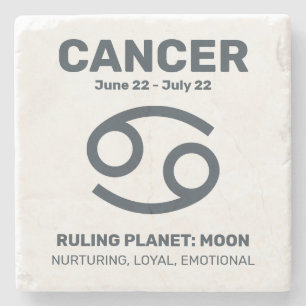 Aangepaste naam / tekst Zodiac Sign Cancer Stenen Onderzetter