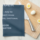 Aangepaste naam / tekst Zodiac Sign Cancer Theedoek (Quarter Fold)