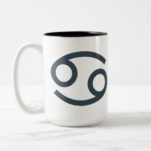 Aangepaste naam / tekst Zodiac Sign Cancer Tweekleurige Koffiemok