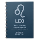 Aangepaste naam / tekst Zodiac Sign Leo Notitieboek (Voorkant)