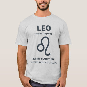 Aangepaste naam / tekst Zodiac Sign Leo T-shirt