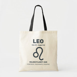 Aangepaste naam / tekst Zodiac Sign Leo Tote Bag