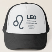 Aangepaste naam / tekst Zodiac Sign Leo Trucker Pet (Voorkant)