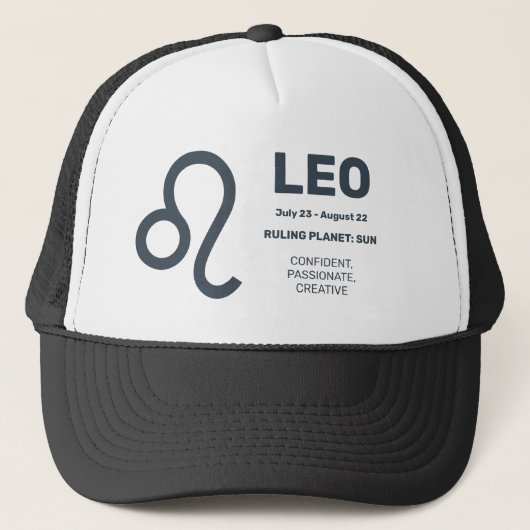 Aangepaste naam / tekst Zodiac Sign Leo Trucker Pet (Voorkant)
