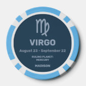 Aangepaste Naam / Tekst Zodiac Sign Maagd Poker Chips (Achterkant)