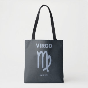 Aangepaste Naam / Tekst Zodiac Sign Maagd Tote Bag